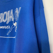 Vintage Blue Trojan Gymnastics Sweatshirt XL