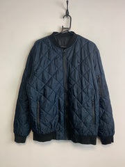 Navy Tommy Hilfiger Quilted Varsity Jacket Men's Large