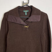 Brown Lauren Ralph Lauren Knit Sweater Jumper Womens Small