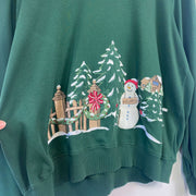 Vintage Green Christmas Sweatshirt Large