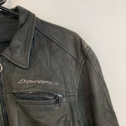 Black Leather Biker Jacket Men's Medium