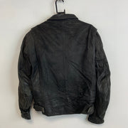 Black Leather Biker Jacket Men's Medium