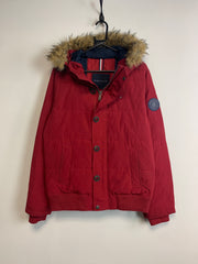 Red Tommy Hilfiger Puffer Jacket Men's Small