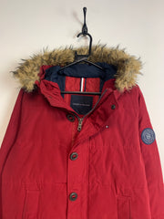 Red Tommy Hilfiger Puffer Jacket Men's Small