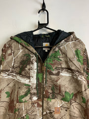 Reworked Tree Print Carhartt Workwear Jacket Women's Large