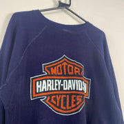 Vintage Harley Davidson Sweatshirt Navy Large