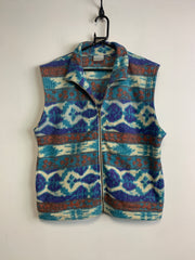 Vintage Multi-colour Chunky Fleece Vest Men's Medium