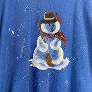 Vintage Blue Christmas Sweatshirt XL