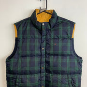 Navy Yellow Green Tommy Hilfiger Puffer Gilet Men's XL