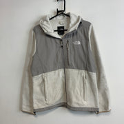 Grey and White North Face Denali Fleece Women's Medium