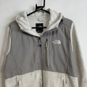 Grey and White North Face Denali Fleece Women's Medium