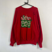 Red Bag Lady Vintage Christmas Sweatshirt XL