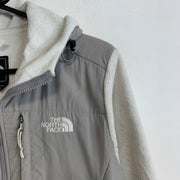 Grey and White North Face Denali Fleece Women's Medium