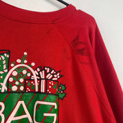 Red Bag Lady Vintage Christmas Sweatshirt XL