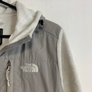 Grey and White North Face Denali Fleece Women's Medium