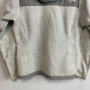 Grey and White North Face Denali Fleece Women's Medium