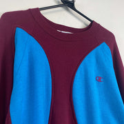 Vintage Burgundy Blue Reworked Champion Sweatshirt XL