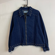 Navy Denim Harrington Jacket Men's Large