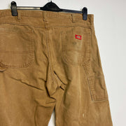 Brown Dickies Carpenter Workwear Trousers 40 x 30 Baggy Skate