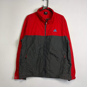 Red Grey Adidas Windbreaker Jacket Large