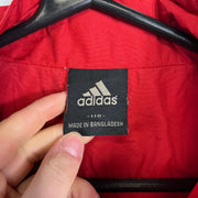 Red Grey Adidas Windbreaker Jacket Large