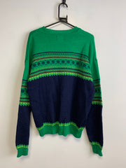 Navy and Green Gap Knitwear Sweater Men's Large