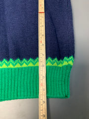 Navy and Green Gap Knitwear Sweater Men's Large