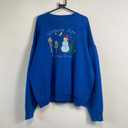 Vintage Blue Christmas Sweatshirt 3XL