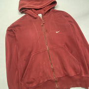 00s Red Nike zip up Hoodie Men's Large