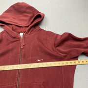 00s Red Nike zip up Hoodie Men's Large