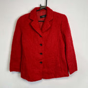 Red Dinomoda Mohair Blazer Jacket Womens Small