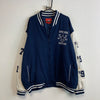 Blue and White NFL Baseball Jacket Men's 4XL