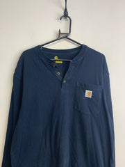 Navy Carhartt Button-up Long Sleeve Men's Large