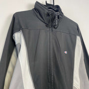 Black and Grey Champion Track Jacket Men's Large