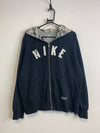 Navy Nike Embroidery Zip-through Hoodie Men's Large