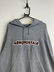 Grey Aeropostale Badge Hoodie Men's XL