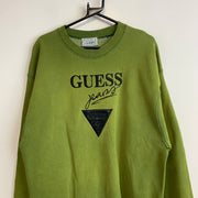 Vintage Green Guess Sweatshirt Men's Large