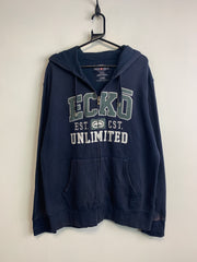 Blue ECKO Badge Zip-through Hoodie Men's Large