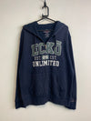 Blue ECKO Badge Zip-through Hoodie Men's Large