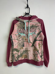 Pink Cabela's Tree-pattern Hoodie Men' Medium