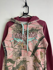 Pink Cabela's Tree-pattern Hoodie Men' Medium