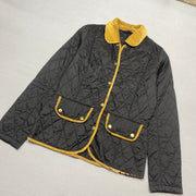 Black and Yellow Barbour Quilted Jacket Women's Small