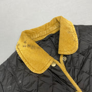 Black and Yellow Barbour Quilted Jacket Women's Small