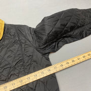 Black and Yellow Barbour Quilted Jacket Women's Small