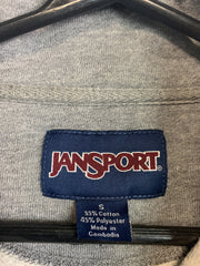 Grey Jansport Badge 1/4 Zip-up Sweatshirt Men's Small