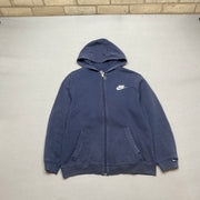 00s Navy Nike zip up Hoodie Women's Large