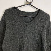 Vintage Grey Kappa Knit Sweater Jumper Small Womens