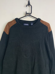 Black CHAPS Crew-neck Jumper Men's Large