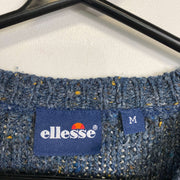 Vintage 90s Ellesse Blue Knit Sweater Jumper Medium