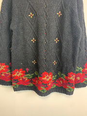 Black L.L. Bean Floral Jumper Women's XL